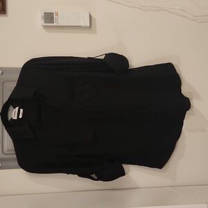 Black Express Portofino Long Sleeve Button Down Blouse Slim Fit Size Medium